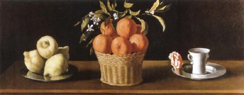 Francisco de Zurbaran still life with lemons,oranges and a rose Germany oil painting art